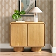 Lumo 2-Door Curved Wood Accent Cabinet in Oak