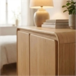Lumo 2-Door Curved Wood Accent Cabinet in Oak