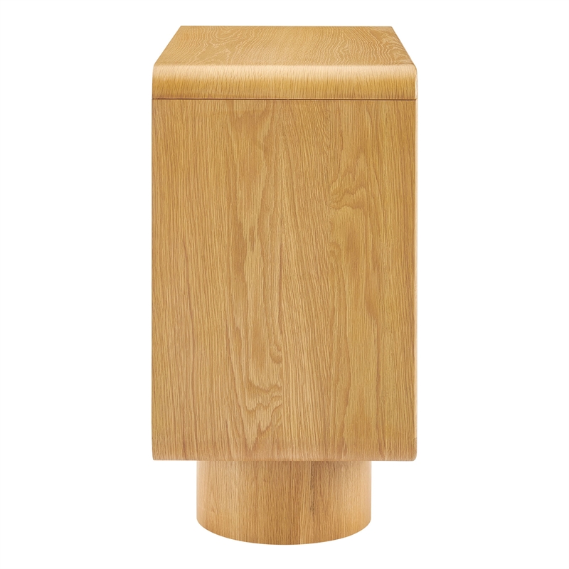 Lumo 2-Door Curved Wood Accent Cabinet in Oak