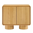 Lumo 2-Door Curved Wood Accent Cabinet in Oak