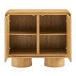Lumo 2-Door Curved Wood Accent Cabinet in Oak