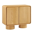 Lumo 2-Door Curved Wood Accent Cabinet in Oak