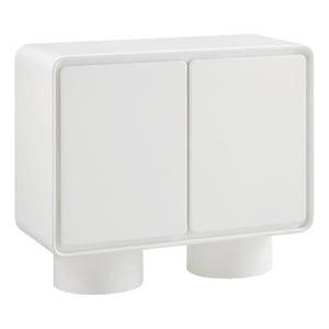 Lumo 2-Door Curved Wood Accent Cabinet in White