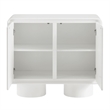 Lumo 2-Door Curved Wood Accent Cabinet in White