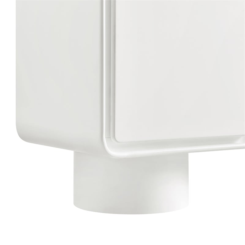 Lumo 2-Door Curved Wood Accent Cabinet in White