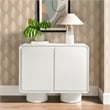 Lumo 2-Door Curved Wood Accent Cabinet in White