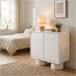 Lumo 2-Door Curved Wood Accent Cabinet in White