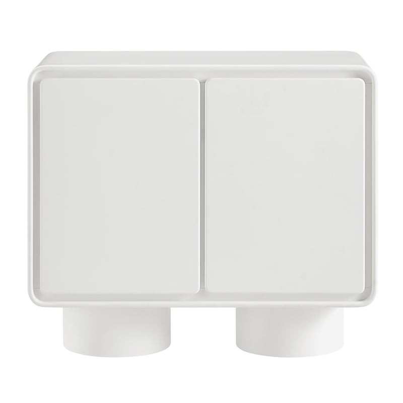 Lumo 2-Door Curved Wood Accent Cabinet in White