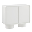 Lumo 2-Door Curved Wood Accent Cabinet in White