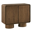 Lumo 2-Door Curved Wood Accent Cabinet in Walnut