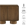 Lumo 2-Door Curved Wood Accent Cabinet in Walnut