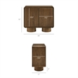 Lumo 2-Door Curved Wood Accent Cabinet in Walnut