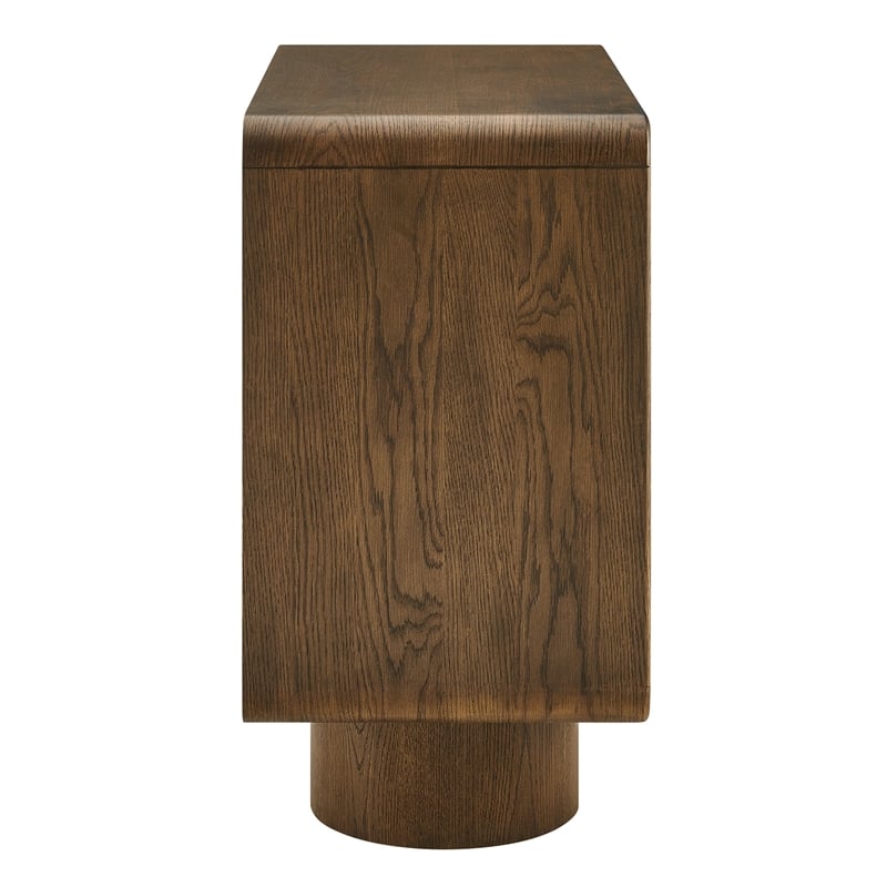 Lumo 2-Door Curved Wood Accent Cabinet in Walnut