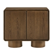Lumo 2-Door Curved Wood Accent Cabinet in Walnut