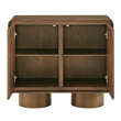 Lumo 2-Door Curved Wood Accent Cabinet in Walnut