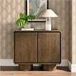 Lumo 2-Door Curved Wood Accent Cabinet in Walnut