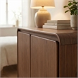 Lumo 2-Door Curved Wood Accent Cabinet in Walnut