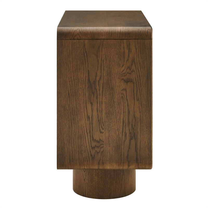 Lumo 2-Door Curved Wood Accent Cabinet in Walnut