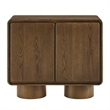 Lumo 2-Door Curved Wood Accent Cabinet in Walnut