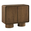 Lumo 2-Door Curved Wood Accent Cabinet in Walnut