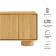Lumo 3-Door Curved Wood Accent Cabinet in Oak
