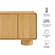 Lumo 3-Door Curved Wood Accent Cabinet in Oak