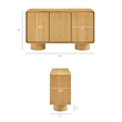 Lumo 3-Door Curved Wood Accent Cabinet in Oak