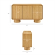 Lumo 3-Door Curved Wood Accent Cabinet in Oak