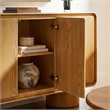 Lumo 3-Door Curved Wood Accent Cabinet in Oak