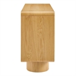 Lumo 3-Door Curved Wood Accent Cabinet in Oak