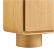 Lumo 3-Door Curved Wood Accent Cabinet in Oak