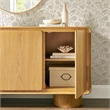 Lumo 3-Door Curved Wood Accent Cabinet in Oak