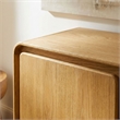 Lumo 3-Door Curved Wood Accent Cabinet in Oak