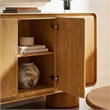 Lumo 3-Door Curved Wood Accent Cabinet in Oak
