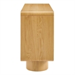 Lumo 3-Door Curved Wood Accent Cabinet in Oak