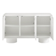 Lumo 3-Door Curved Wood Accent Cabinet in White