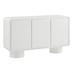 Lumo 3-Door Curved Wood Accent Cabinet in White