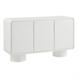 Lumo 3-Door Curved Wood Accent Cabinet in White