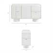Lumo 3-Door Curved Wood Accent Cabinet in White