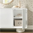 Lumo 3-Door Curved Wood Accent Cabinet in White