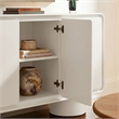 Lumo 3-Door Curved Wood Accent Cabinet in White