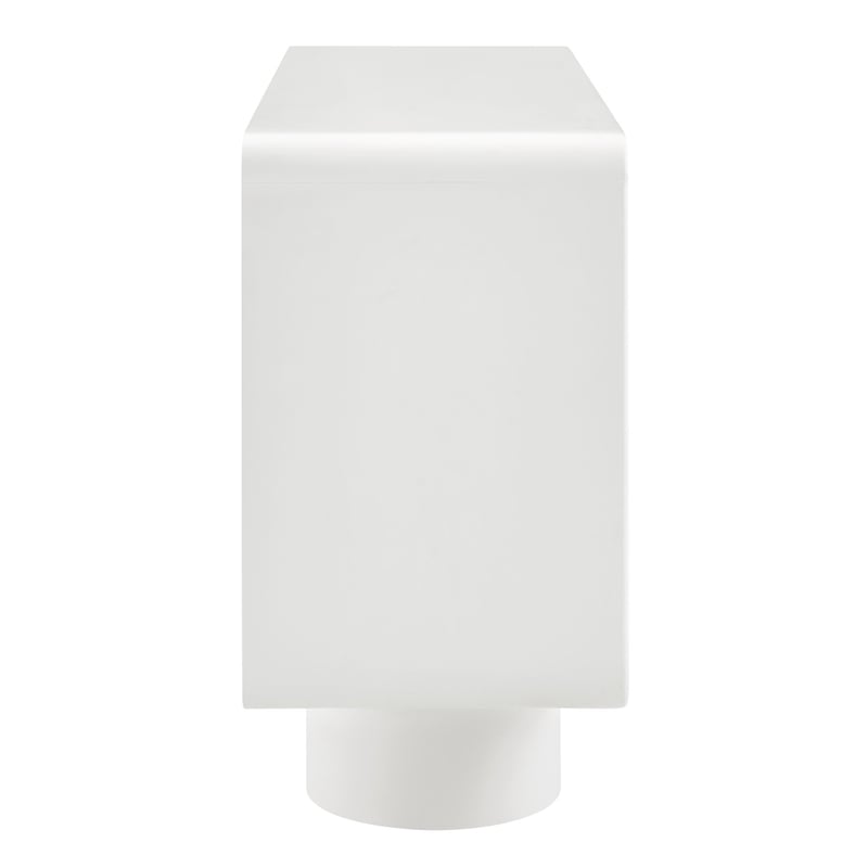 Lumo 3-Door Curved Wood Accent Cabinet in White