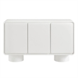 Lumo 3-Door Curved Wood Accent Cabinet in White