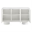 Lumo 3-Door Curved Wood Accent Cabinet in White