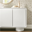 Lumo 3-Door Curved Wood Accent Cabinet in White