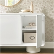 Lumo 3-Door Curved Wood Accent Cabinet in White