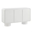Lumo 3-Door Curved Wood Accent Cabinet in White