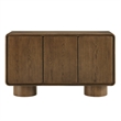 Lumo 3-Door Curved Wood Accent Cabinet in Walnut