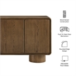 Lumo 3-Door Curved Wood Accent Cabinet in Walnut
