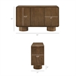 Lumo 3-Door Curved Wood Accent Cabinet in Walnut
